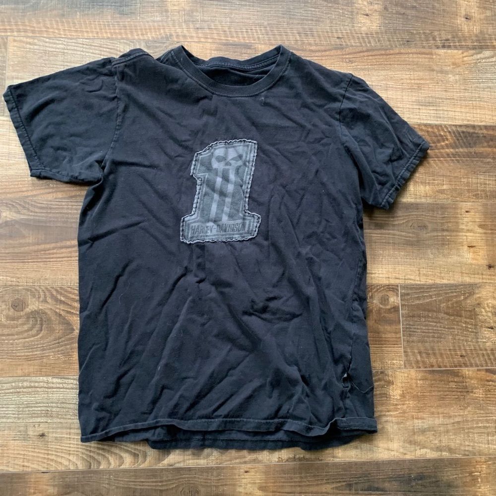 Vintage Harley Davidson T-Shirt Mens L Cotton Distressed Bikercore Utility Moto